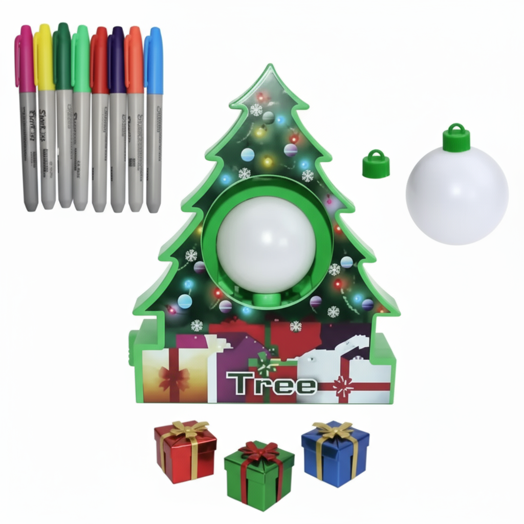 The Holidazzle DIY Christmas Tree Decoration Ball Ornaments Egg Paint Tool Set